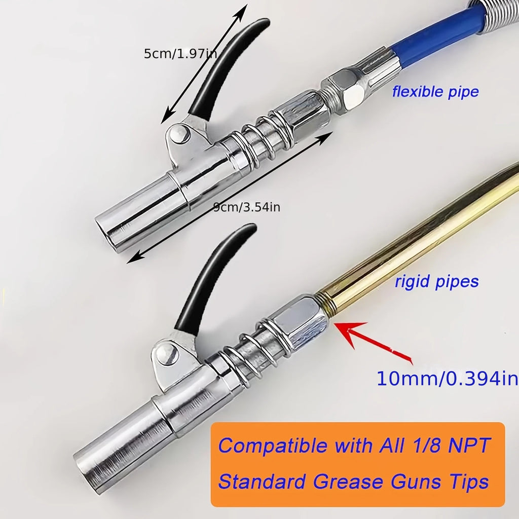 Grease Gun Coupler Grease Gun Fittings Quick Lock and Release Lube Heavy Grease Gun Nozzle Tips Compatible with Grease Guns