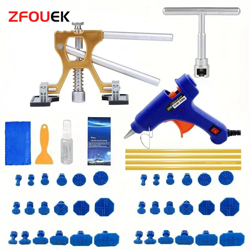 Paintless Dent Repair Kit with Glue Gun and Dent Puller Tabs