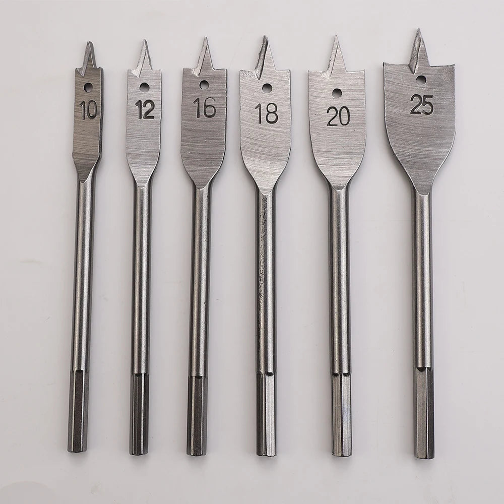 1 Set 10-20 MM Shovel Shaped Drill Bits, Woodworking Three-Point Positioning Flat Drill Bits, and Quick Woodworking Drill Tool K