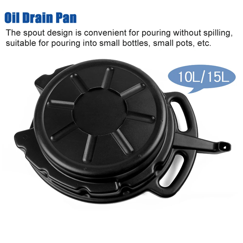 Oil Drain Pan Waste Engine Oil Collector Oil Drip Tray with 3 Handles Car Maintenance and Repairing Oil Collect Basin