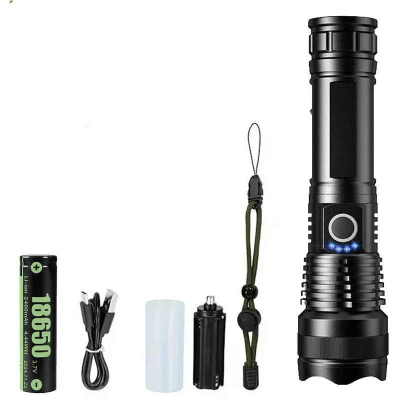 Rechargeable High Power LED Tactical Flashlight for Emergency & Hiking