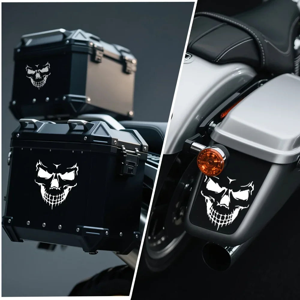 Multicolor Skull Face Vinyl Sticker Set for Car, Motorcycle and Helmet - view 4