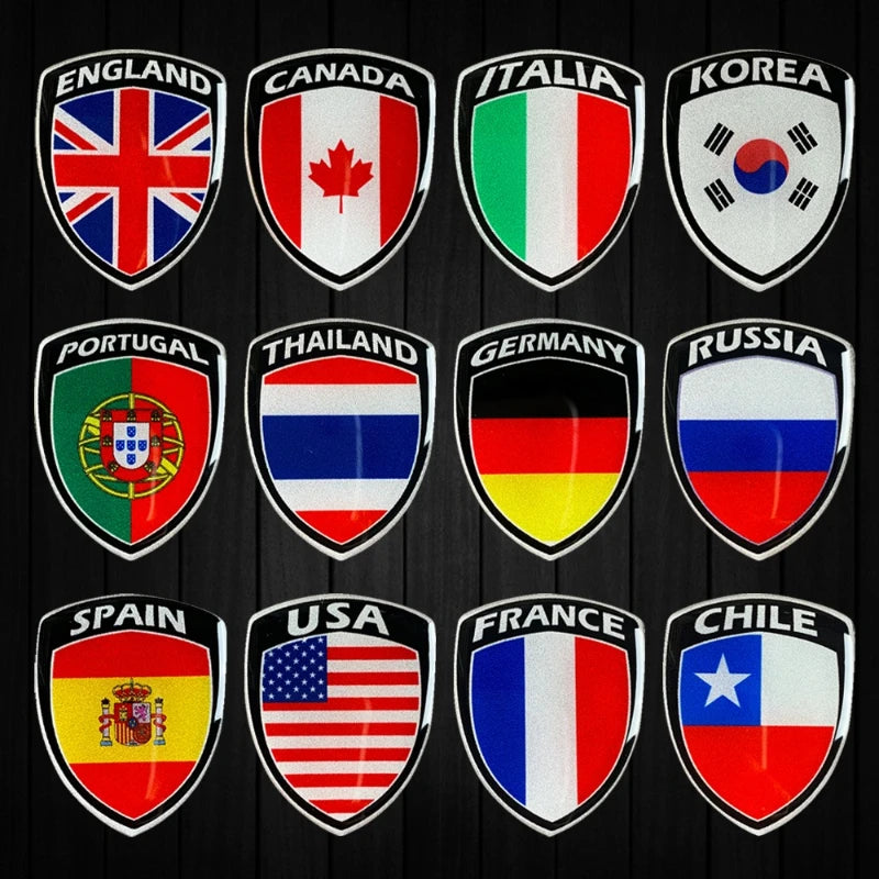 3D Reflective Epoxy National Flag Decals for Motorcycles and Helmets - view 9
