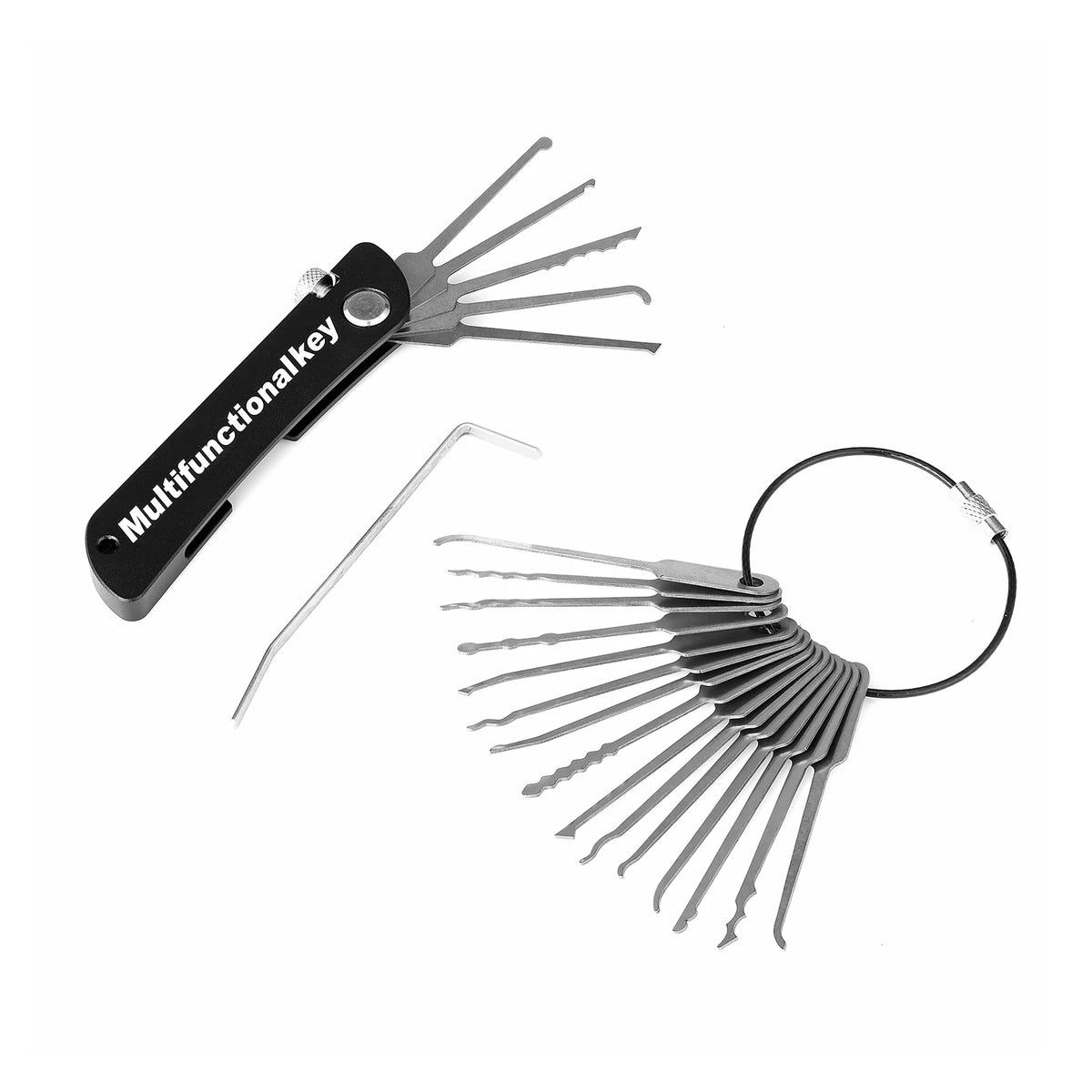 1Set 21 in 1 Lock Padlock Tools Picking Set Lock Unlocking Pick Set Beginners Professional Practice Training Picktools Kit