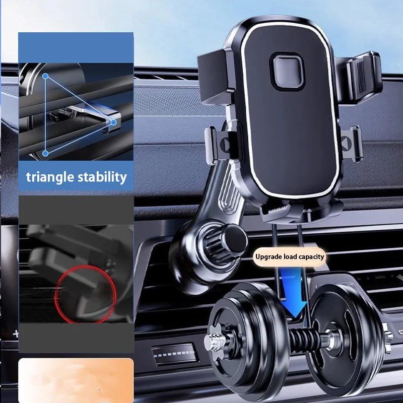 Car Air Vent Phone Holder with Wide Clamp & Metal Hook