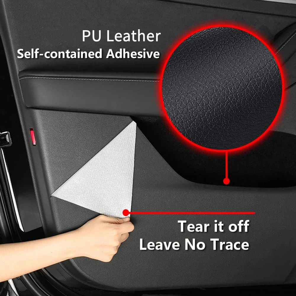 Door Anti-Kick Pad Leather Trim Kit for Tesla Model Y L 6-Seat
