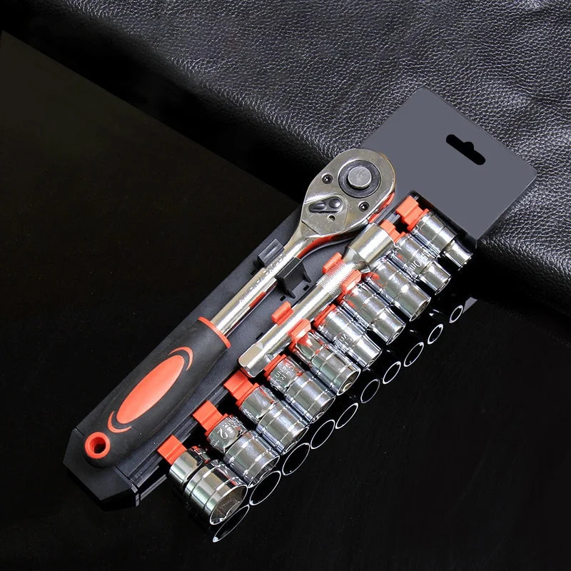 Wrench Socket Set Short Socket Ratchet Hand Tools for Car Boat Motorcycle Bicycle