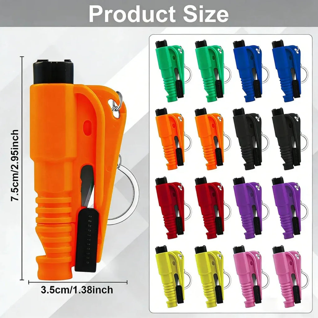 Compact 3-in-1 Safety Hammer Car Escape Tool Window Breaker Seat Belt Cutter Rescue Whistle Emergency Escape Tool Accessories