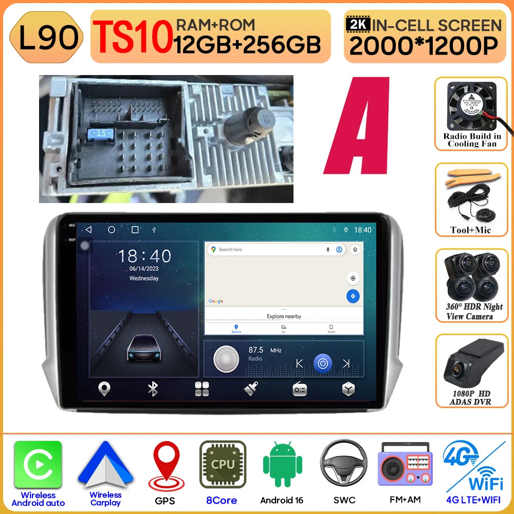 Peugeot 2008/208 10" Android 16 GPS Navigation Stereo (2012-2018) - image 11