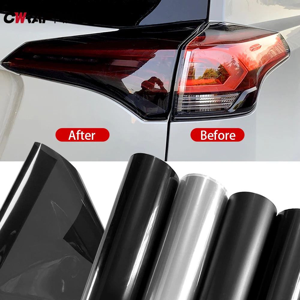 Headlight and Taillight Tint Film, Self-Adhesive Vinyl, 30cm Wide