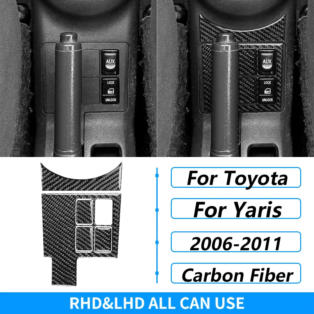 Carbon Fiber Gear Shift Panel Cover Trim for Toyota Yaris 2006-2011 - image 7