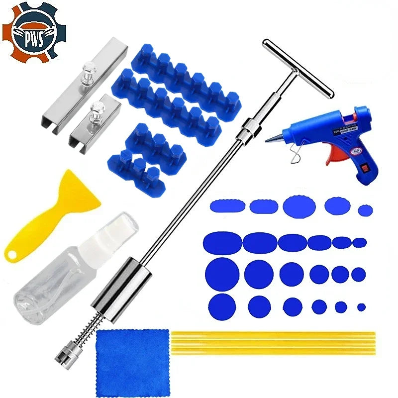 Car Dent Repair Kit - Slide Hammer T-Bar Puller with Glue Tabs, 37Pcs - image 8