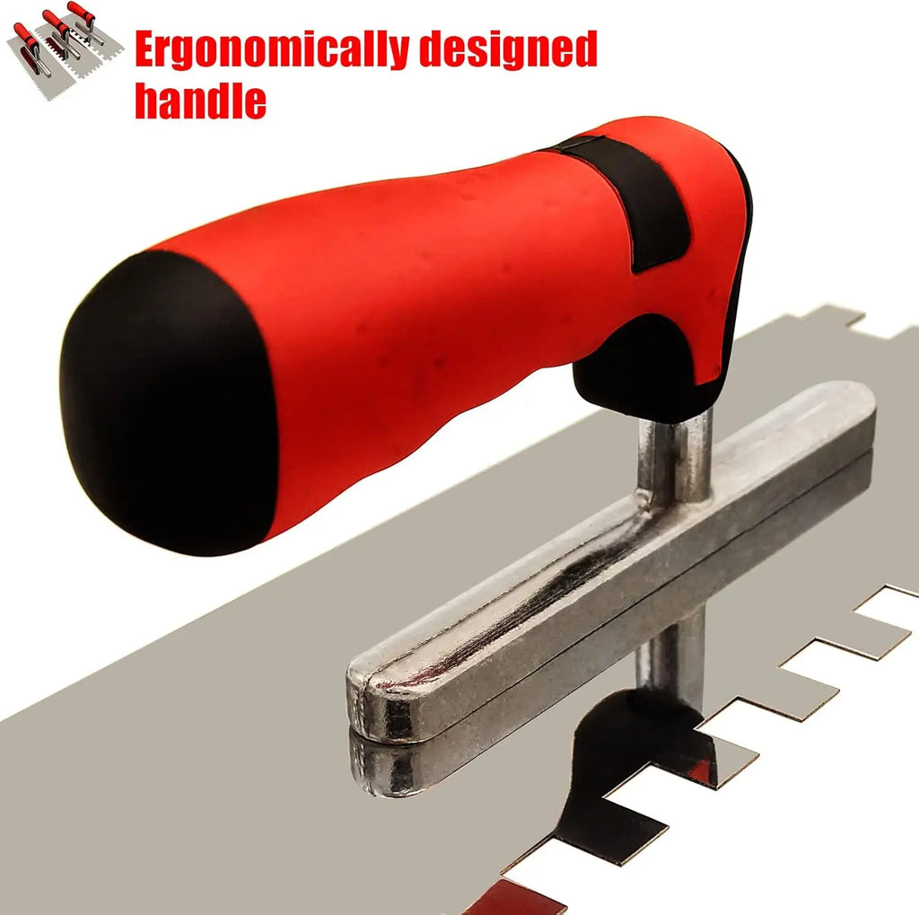 1pcs Tile Tools Stainless Steel Square Notched Trowel Masonry Hand Kit for Wall Floor Tiling Installation