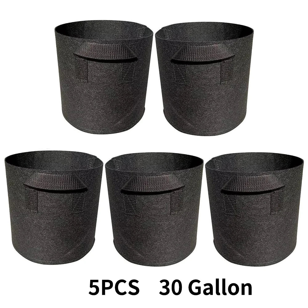 5-Pack Nonwoven Grow Bags with Reinforced Handles