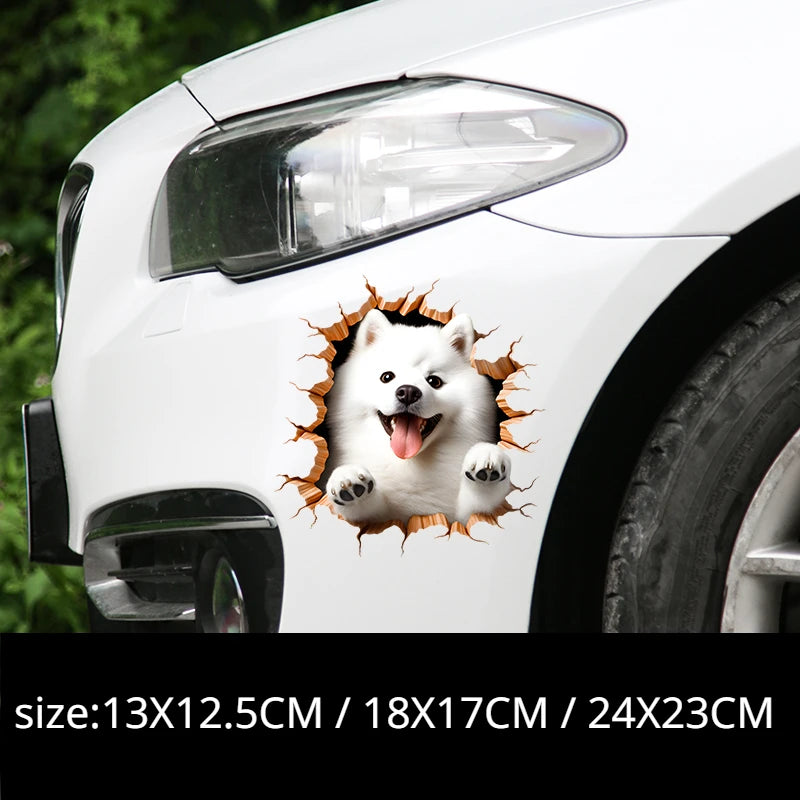 3D Dog Car Sticker, Waterproof Window and Bumper Scratch Cover Decal - view 14