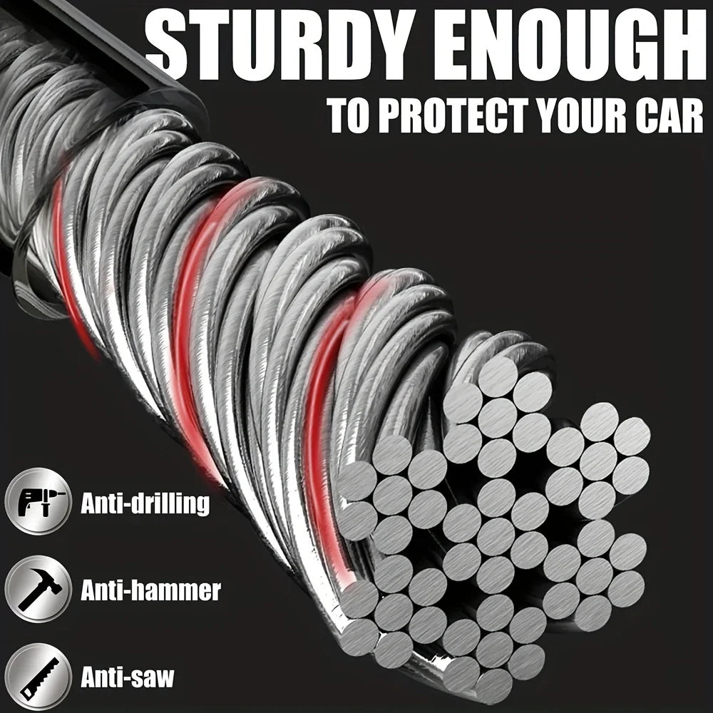 Car Steering Wheel Lock Anti-theft Steel Cable Security Device Universal Fit for Vehicles Prevent Theft Use Durable Protection