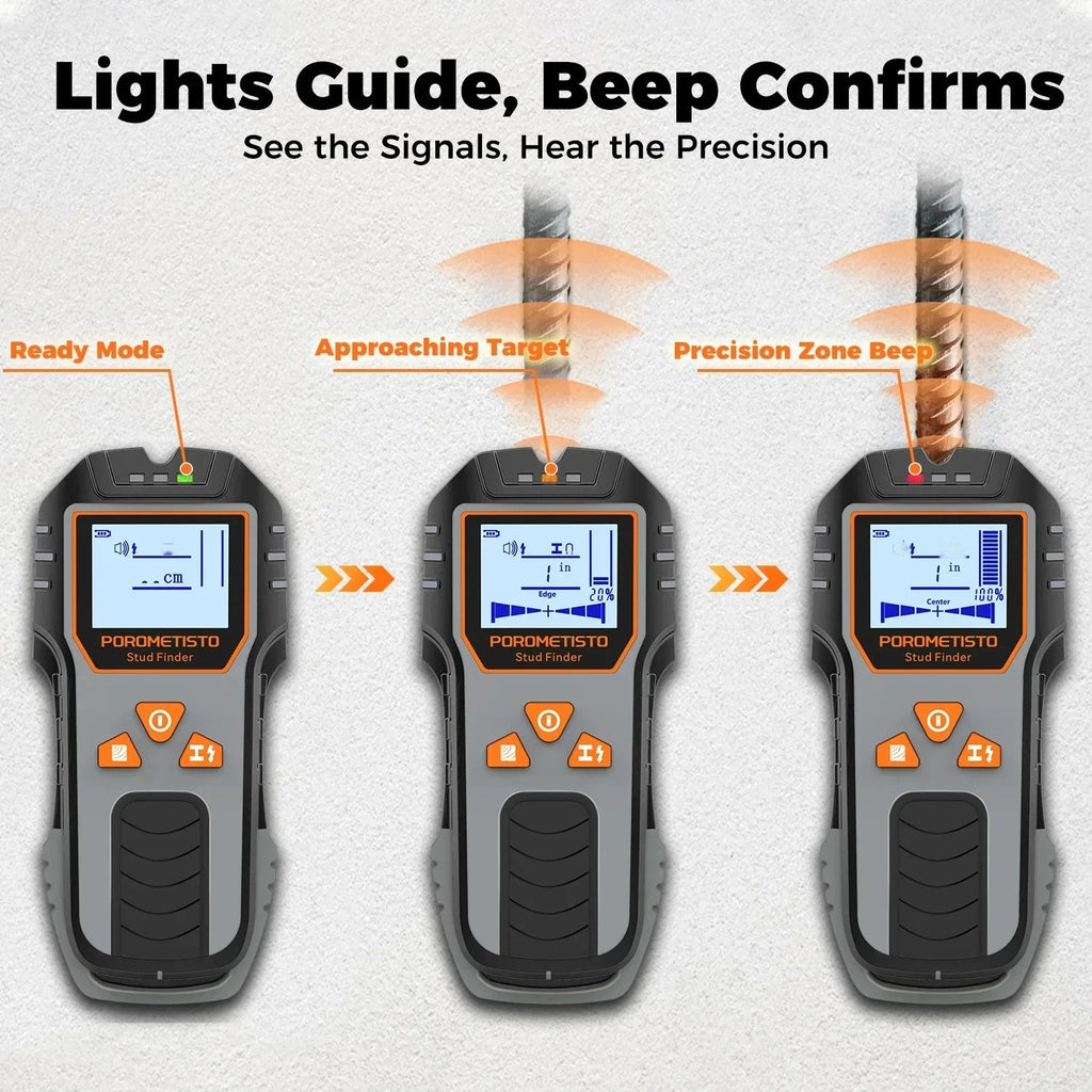 6-in-1 Stud Finder Wall Scanner – Wood, Metal & AC Wire Detector