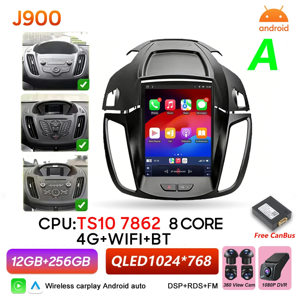Ford C-MAX & Kuga 2 9.7 Inch Car Radio Wireless CarPlay & Android Auto - image 25
