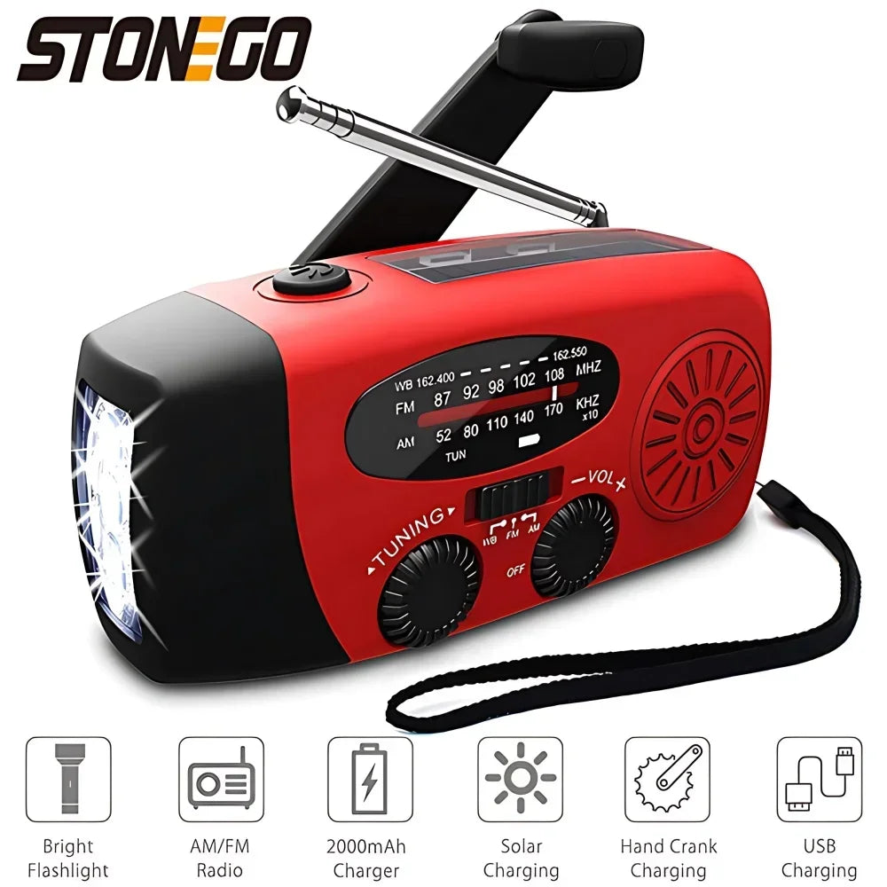 Solar Hand-Crank Emergency Radio with Power Bank & Flashlight - image 9