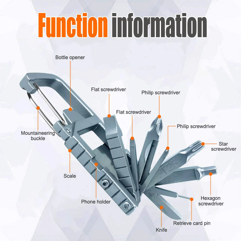 13-in-1 Folding Keychain Multi-Tool, Screwdriver & Corkscrew - image 7