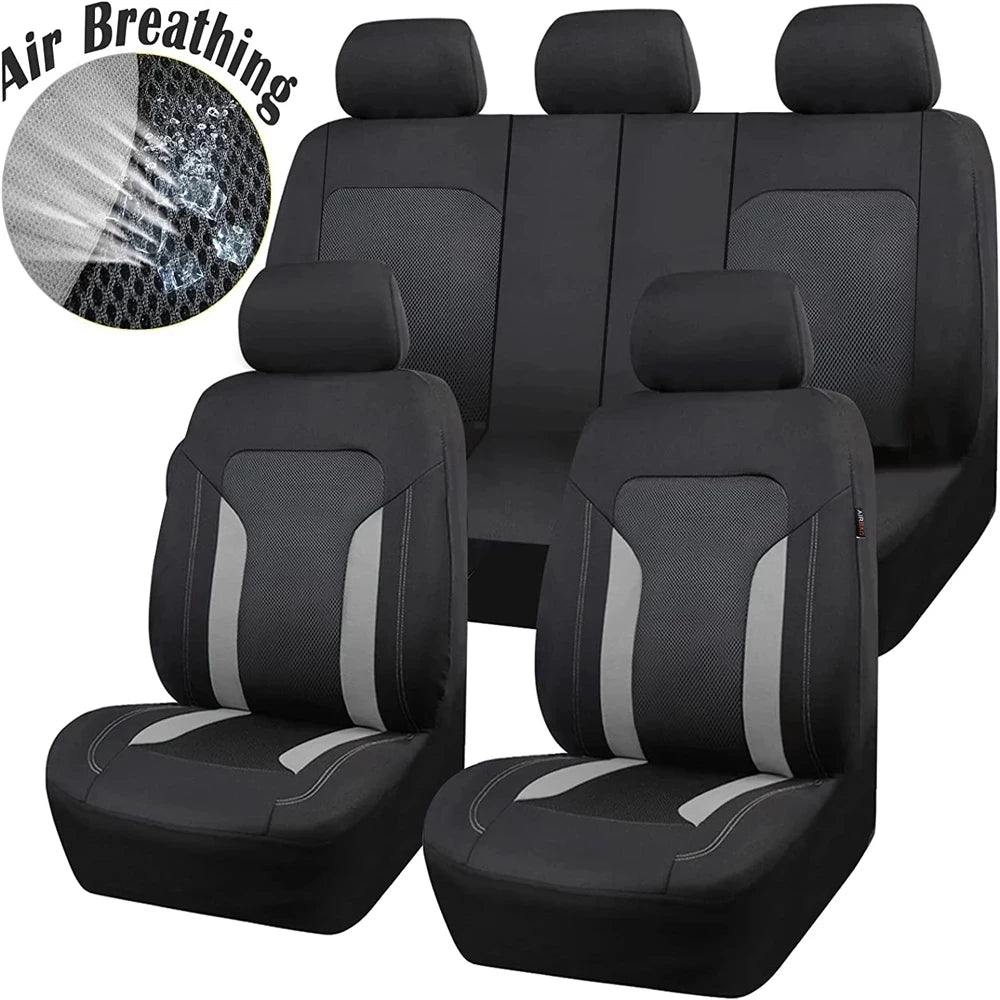 Universal Gray Mesh Car Seat Covers – Airbag Compatible