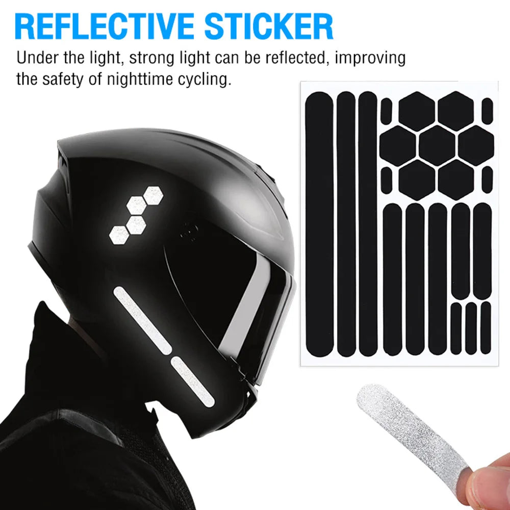 Reflective Helmet Warning Stickers for Night Safety