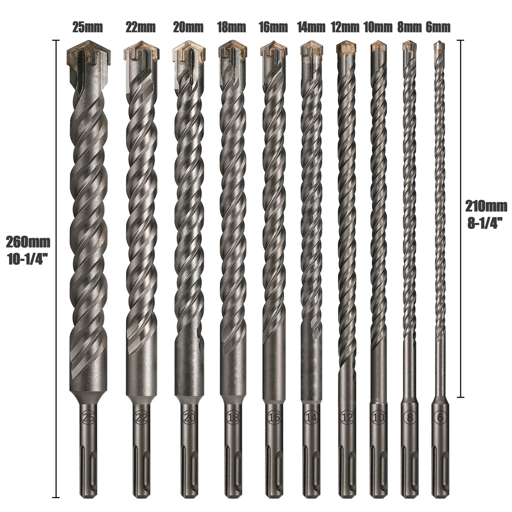 Extended Cross Electric Hammer Drill 110-500mm SDS Plus Through Wall Reinforced Concrete Hard Alloy Four Blade Impact Drill Bit