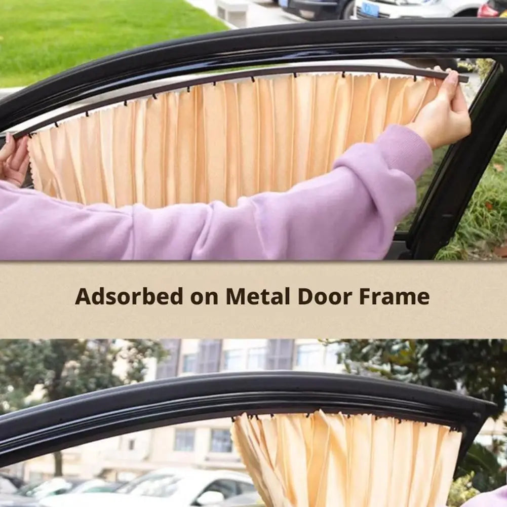 Car Side Window Pleated Sun Shades with Slide Track