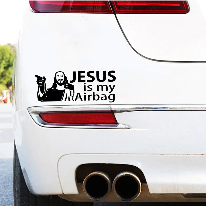 Jesus Is My Airbag Funny Car Sticker, Bumper and Window Decal - view 10