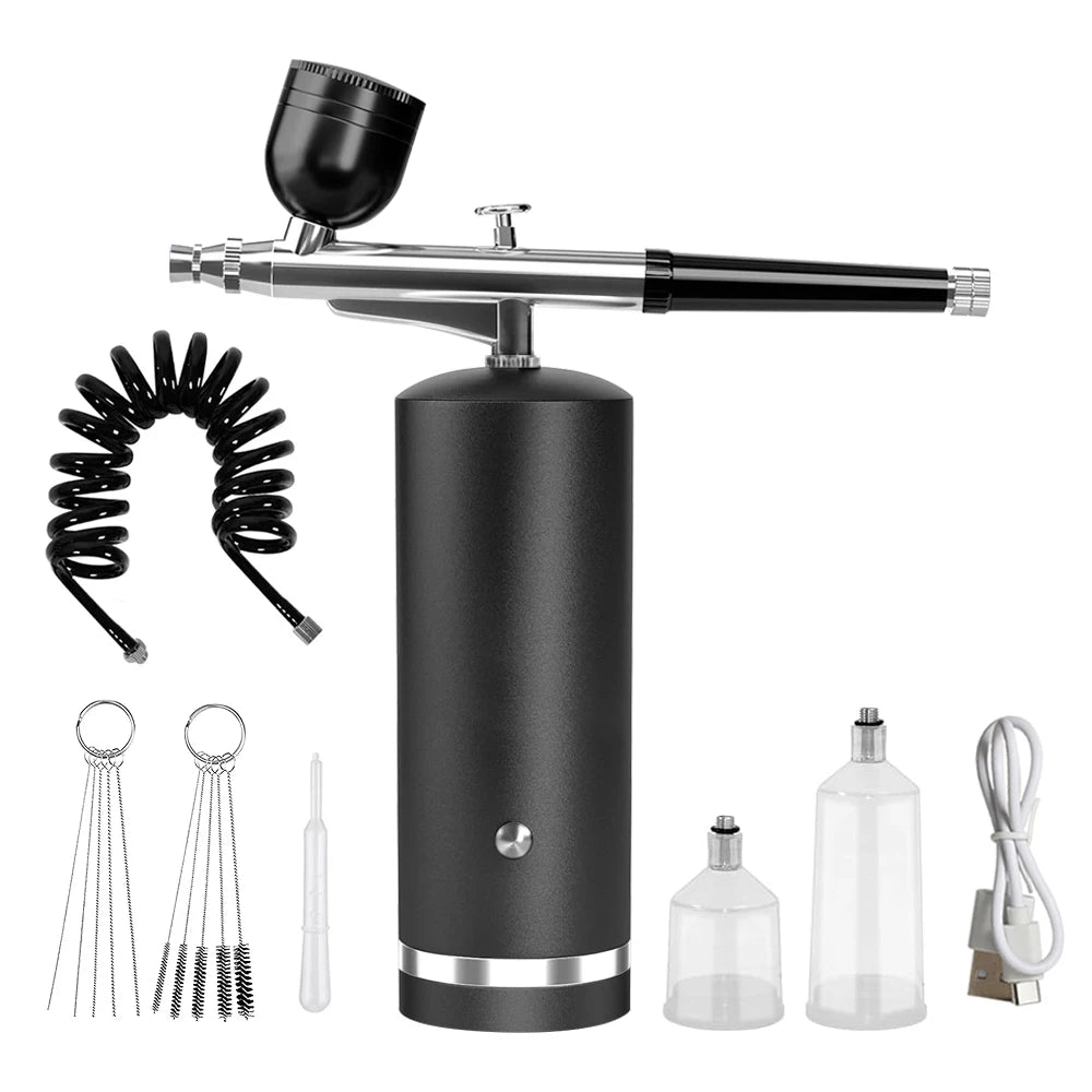 Airbrush Kit with Compressor Mini Spray Gun for Paint Modeling and Crafts