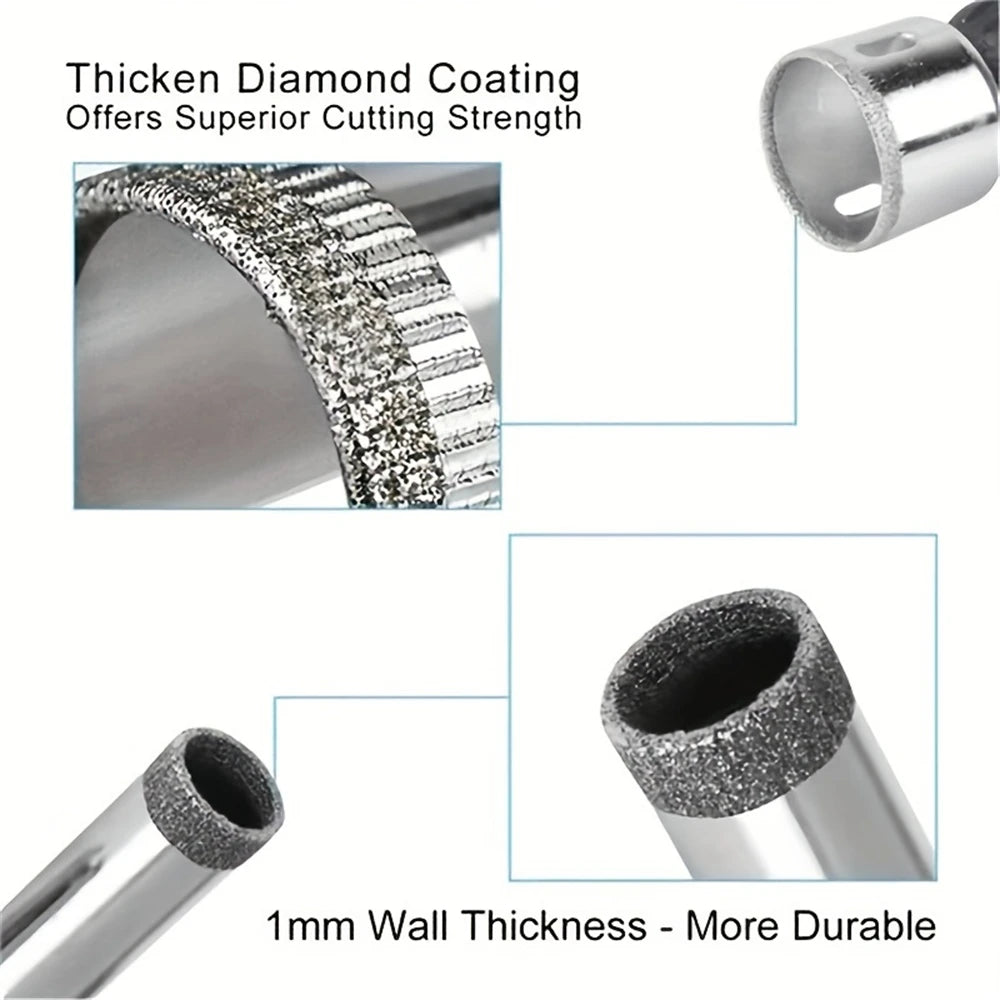 10pcs/set 6mm-30mm Diamond Coated Hole Saw Cutter,Core Drill Bit Glass Hole Opener Tools,for Ceramic Tile Porcelain Stone&Marble