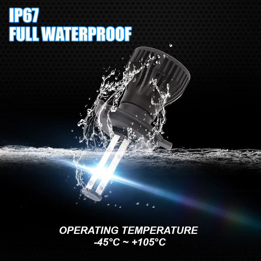LED Headlight Bulbs H11 H4 H7 H8 H9 6500K 8000LM 2 Pack - image 6