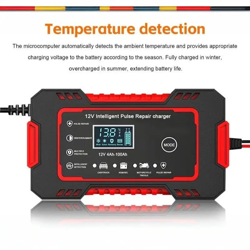 Car Battery Charger Universal Portable Emergency 12V Auto Jump Starter Power Bank for Home Garage Camping Travel