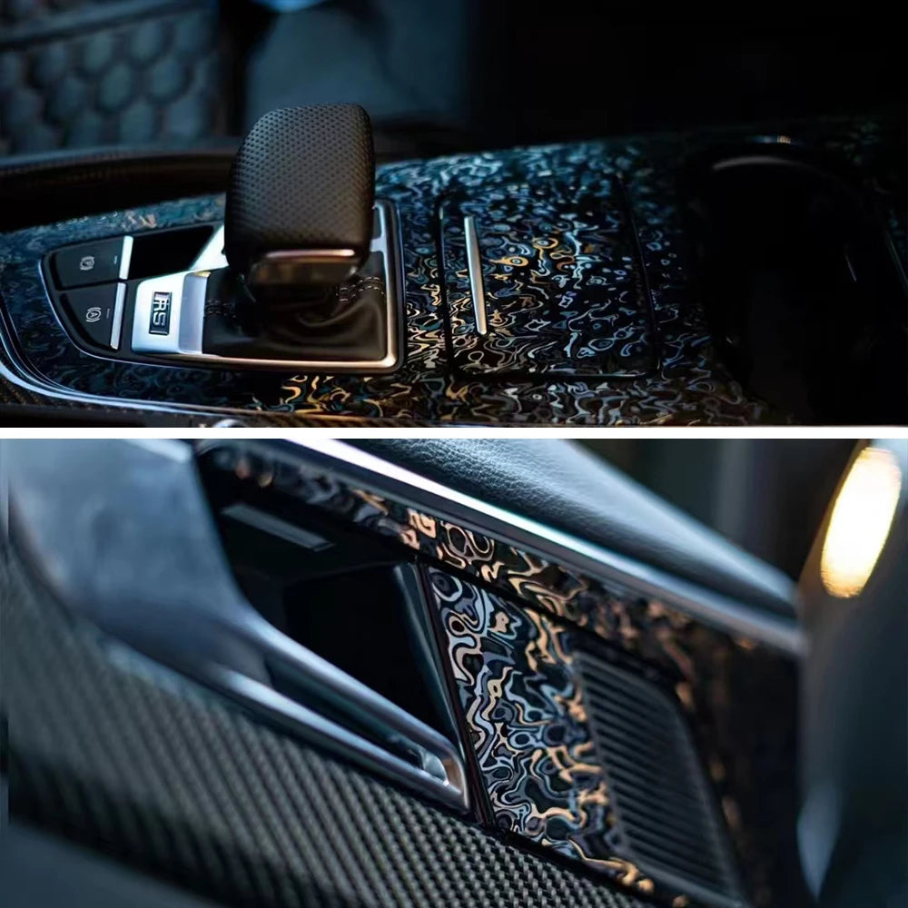 Black Forged Carbon Fiber Vinyl Wrap Film for Car & Motorcycle (DIY) - image 5