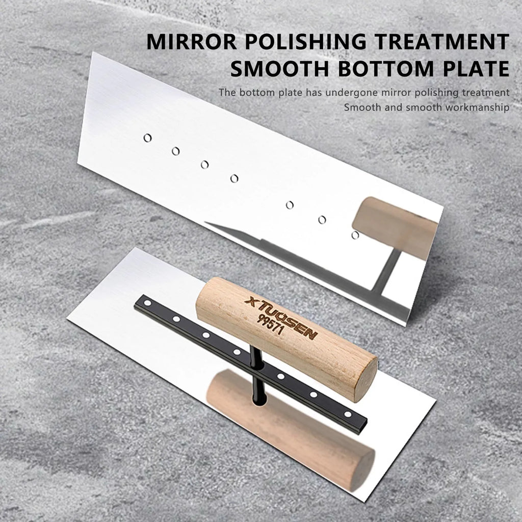 1Pcs Stainless Steel Professional Bricklaying Trowel Cement Scraper Mud Board Construction Plastering Tool with Handle