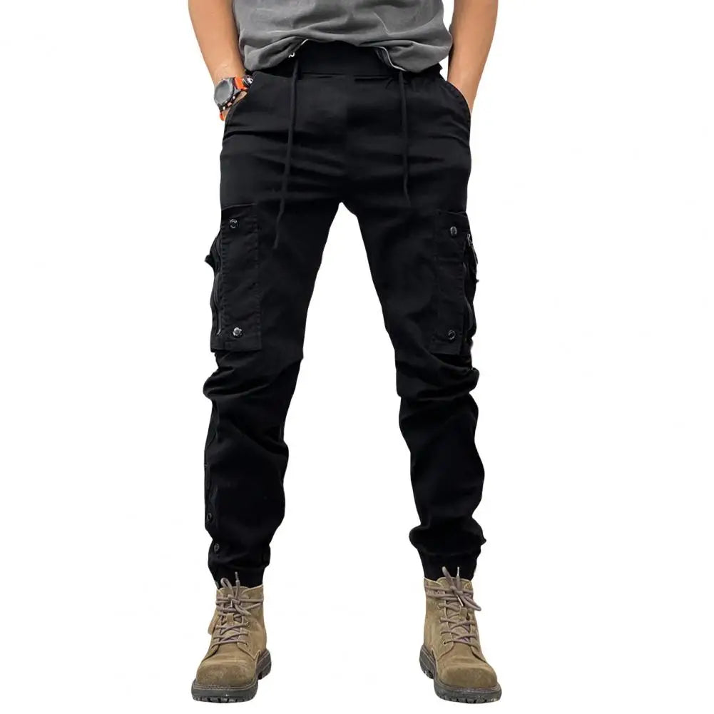 Cargo Pants for Mens Elastic Casual Trousers Zipper Multi Pocket Joggers Male Trousers Work Pants Jogging Pants