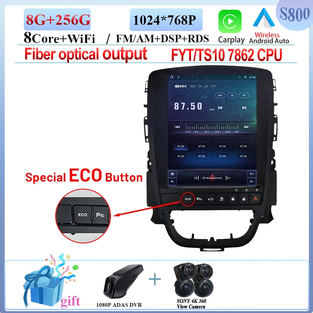 Opel Astra J Car Radio with Android Auto & GPS Navigation (2009-2015) - image 14