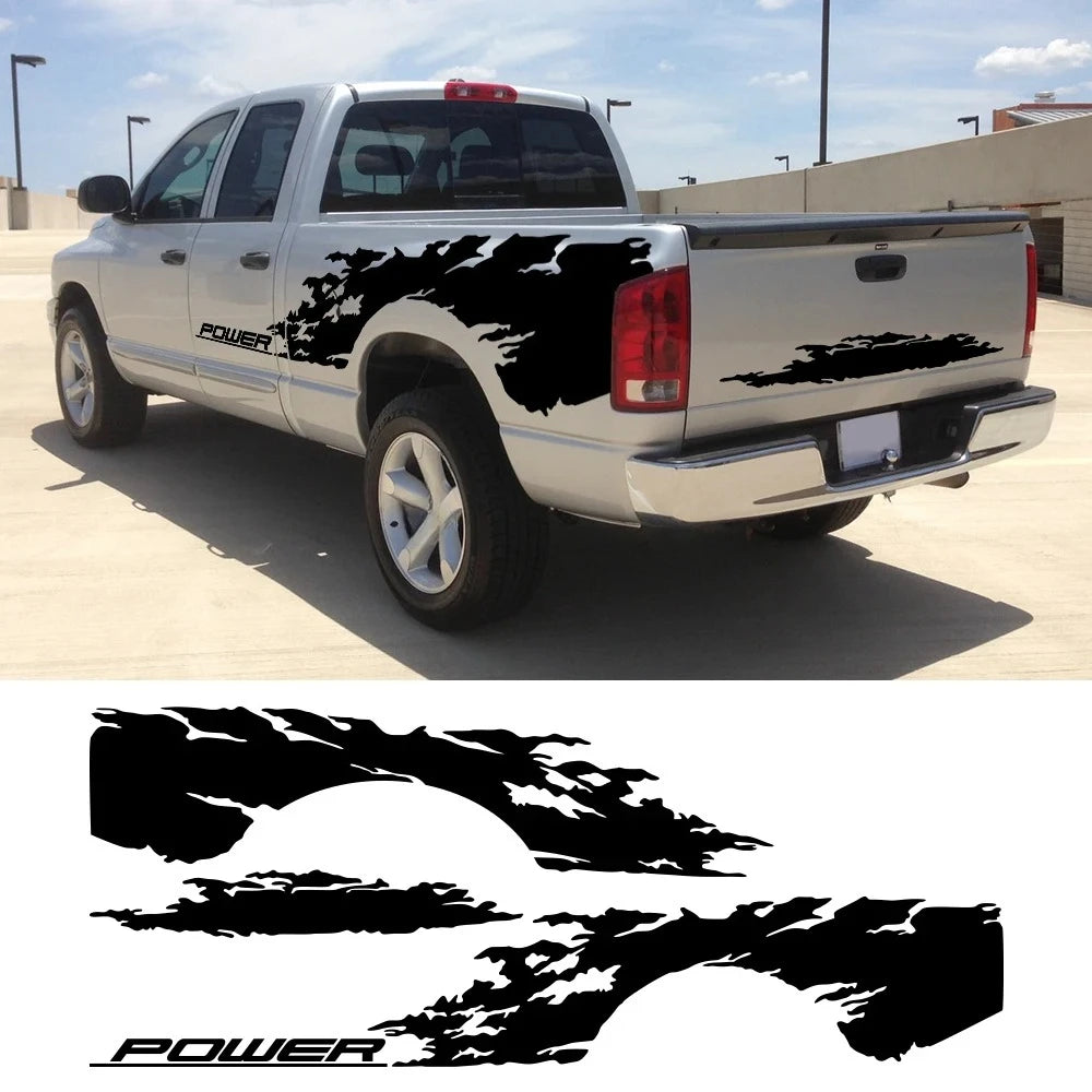 Pickup Side Bed and Tailgate Vinyl Graphic Sticker, 3pc