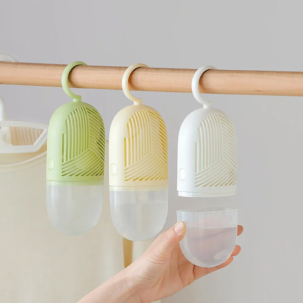 Hanging clothes dehumidifier box, anti-mould moisture absorber with hook