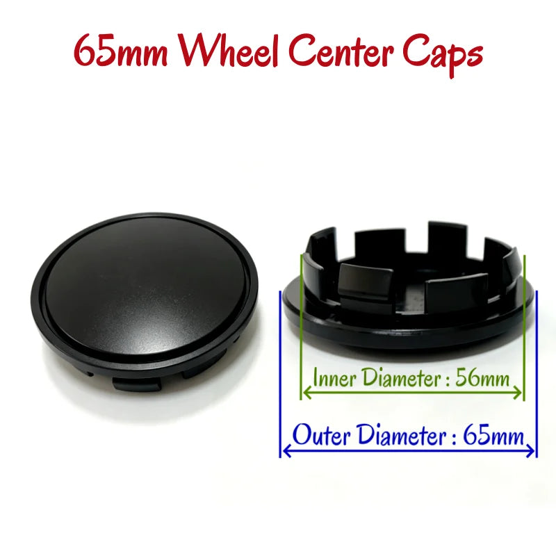 Universal Hub Caps 4-Piece Set - ABS PVC Blank Wheel Covers 48-68mm - image 5