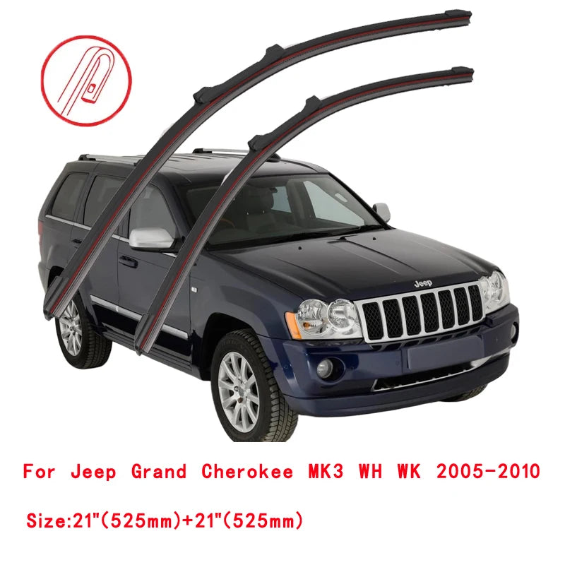 For Jeep Grand Cherokee WJ WG WH WK2 WL SUV 4X4 1999 2004 2008 2010 2014 2016 2019 2020 2022 Double Rubber Wiper Blades