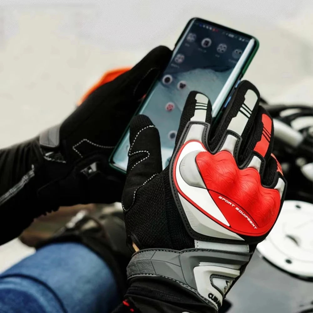 Motorcycle Gloves Are Touchable Reflective Full Finger Gloves And Road Riding Anti Slip Wear-resistant Protective Gloves