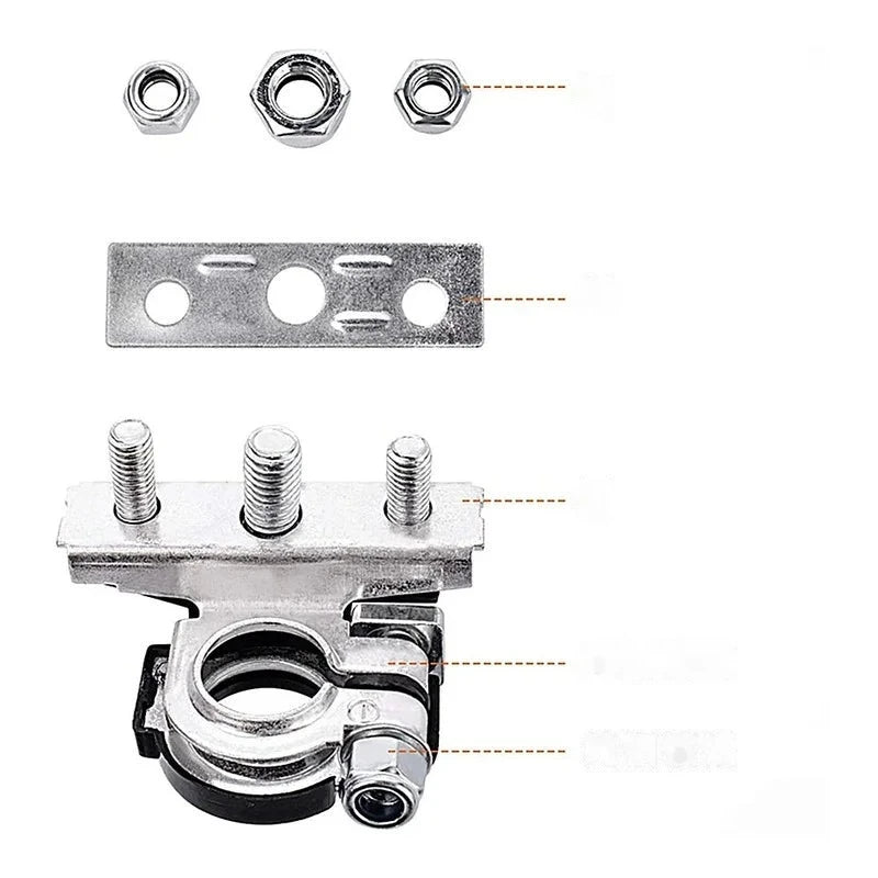 12V/24V Top Post Battery Terminal Connectors, Pair