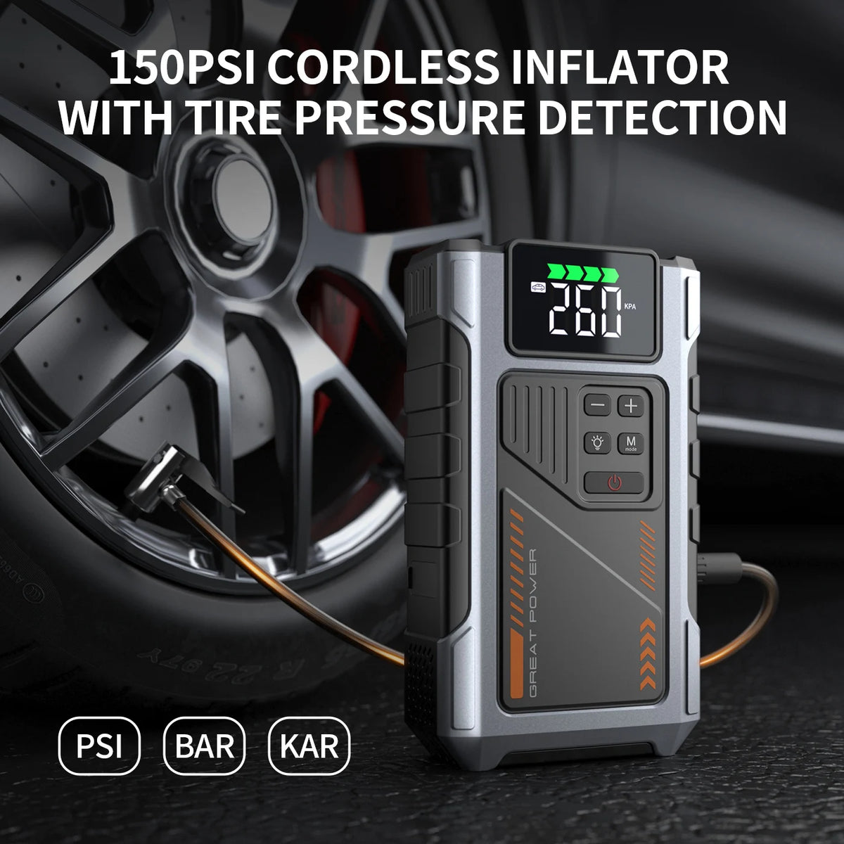 3000A Portable Car Jump Starter & Tire Inflator with LED Light - image 3