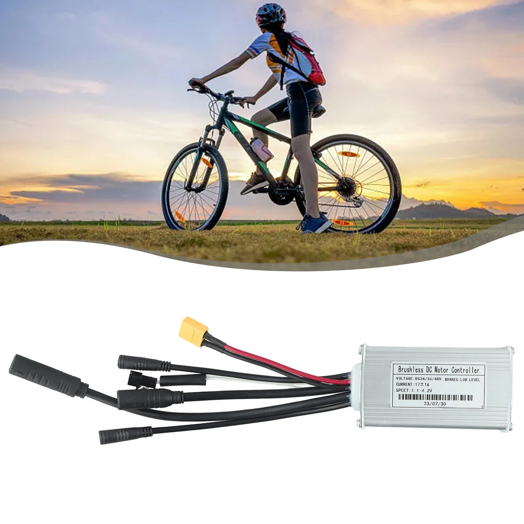 17A Ebike Controller 24V36V48V-17A 350W 6 Mosfets Ebike Kit Sine Wave Three-mode Electric Bike Replacement Parts