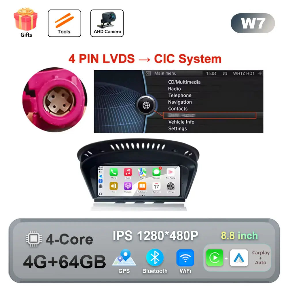 Wireless CarPlay Android Auto Multimedia Radio for BMW E60 E90 - image 16