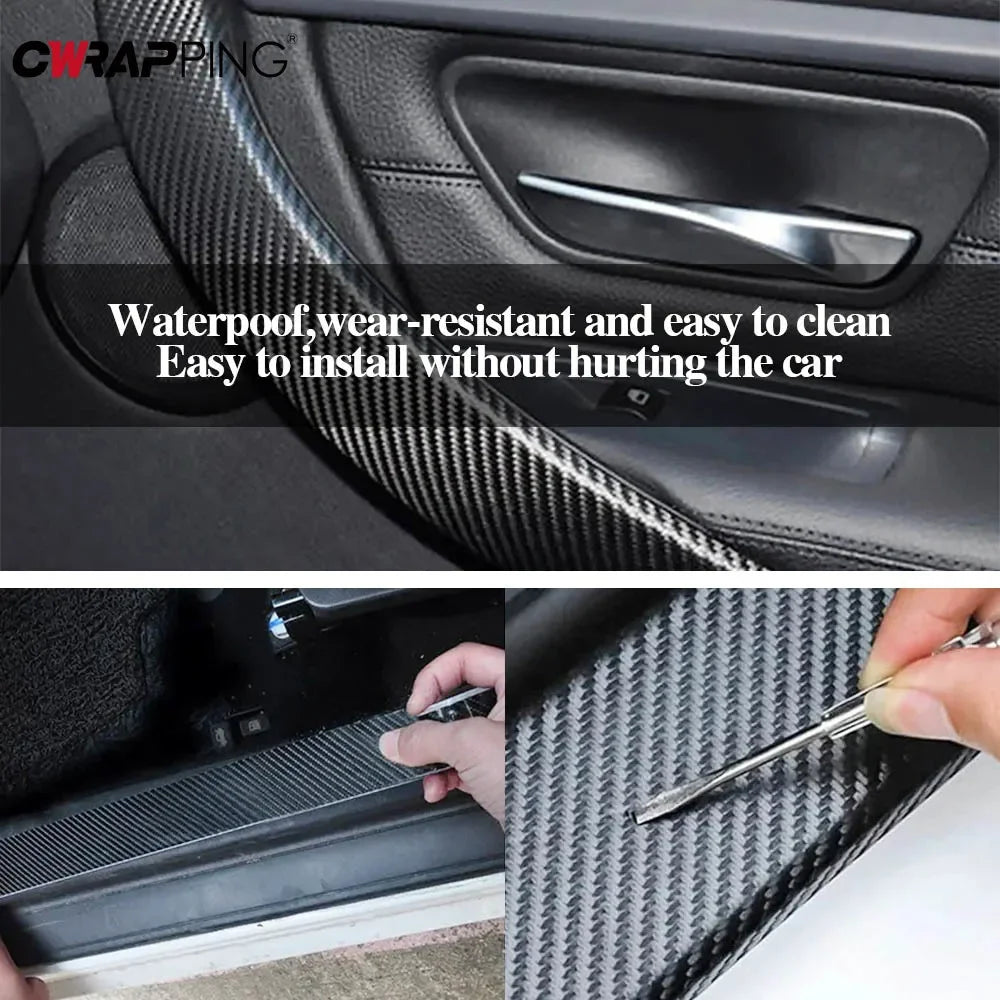 3D Carbon Fiber Vinyl Wrap Roll - Anti-Scratch Waterproof Car Sticker - image 3