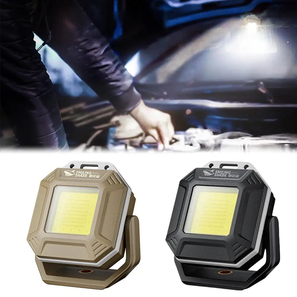 Magnetic Mini Work Light Portable LED Spotlight Lantern Strong Light Flashlight Outdoor Camping Fishing Emergency Rechargeable