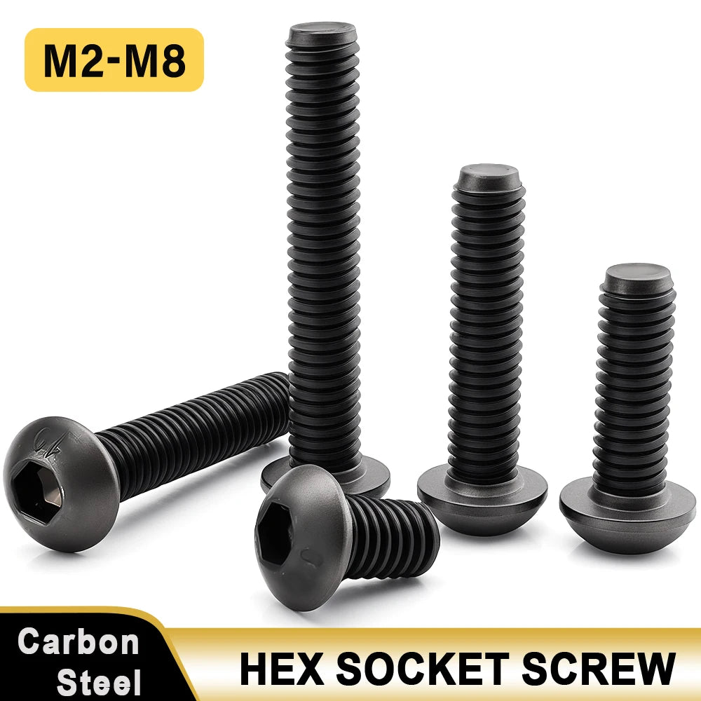 Hex Socket Button Head Screws, M2-M8, 10-200pcs