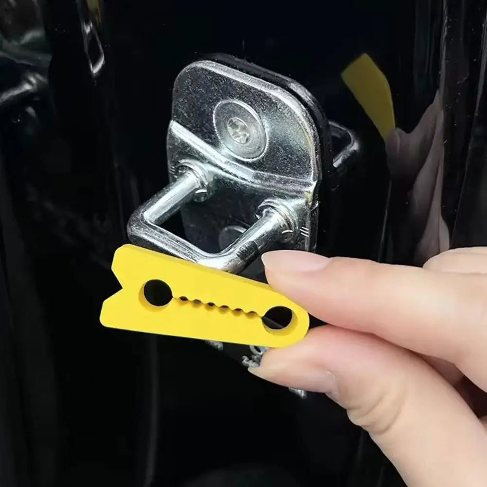 4pcs Car Door Lock Shock Absorber Silicone Cover Noise Reduction & Anti-Collision Pad, Universal Latch Protector for Auto Door